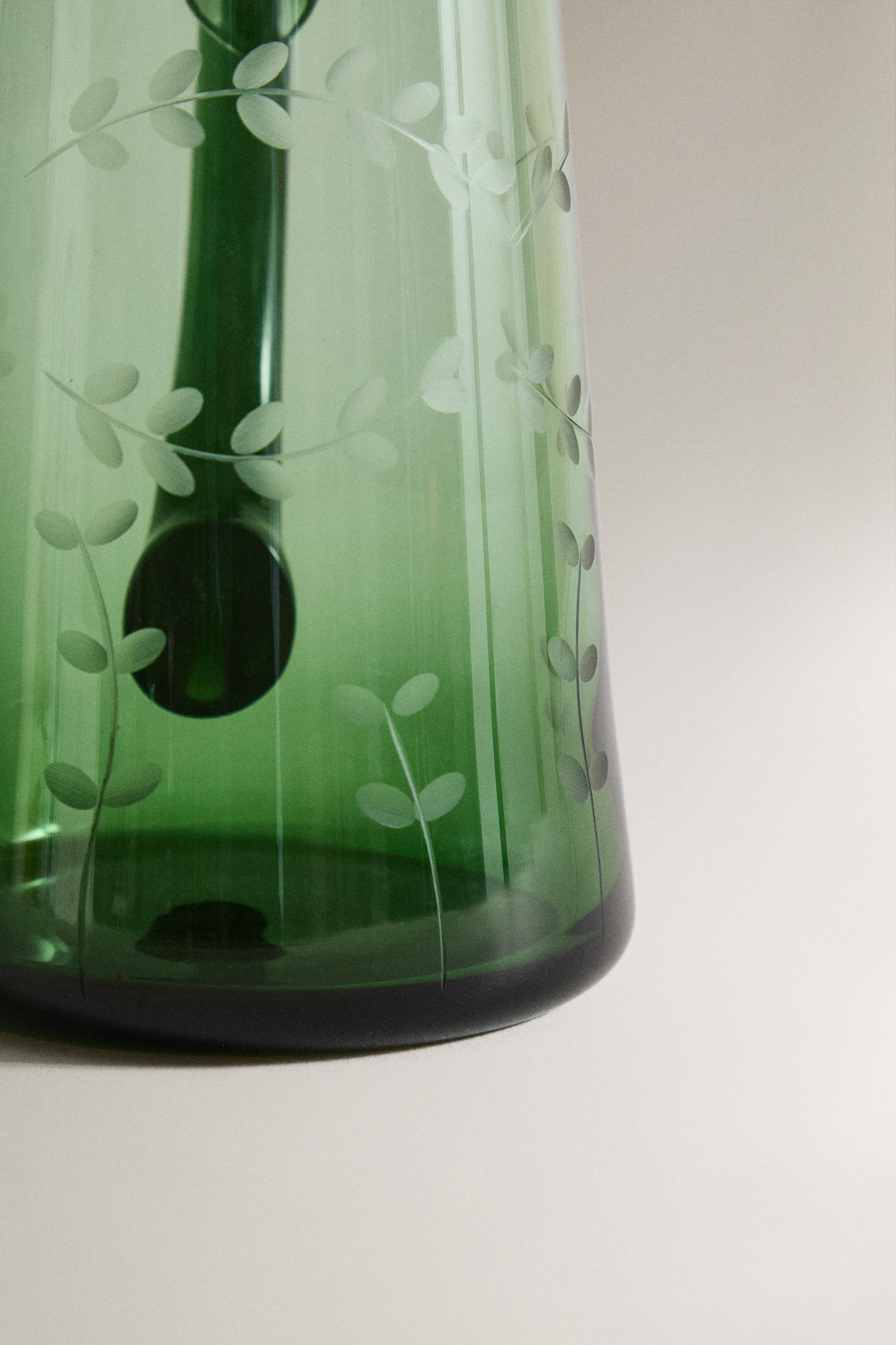 CHRISTMAS LEAF GLASS PITCHER